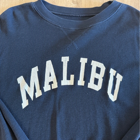 Dark Blue Malibu Waffle Knit Long Sleeve Tee - Picture 4 of 4
